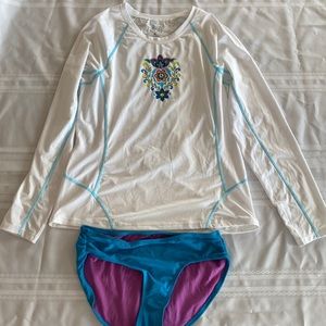 Athleta swim cover up too and swim bottoms.